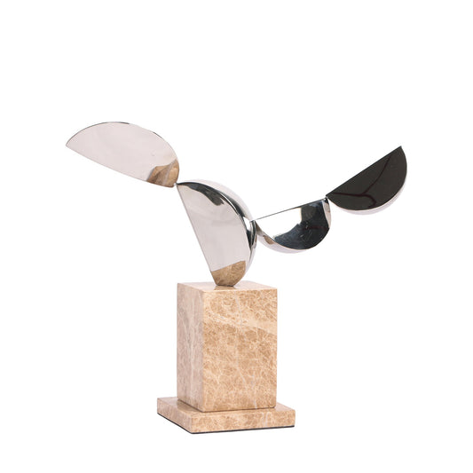 Avela Silver Winged Sculpture - Beige