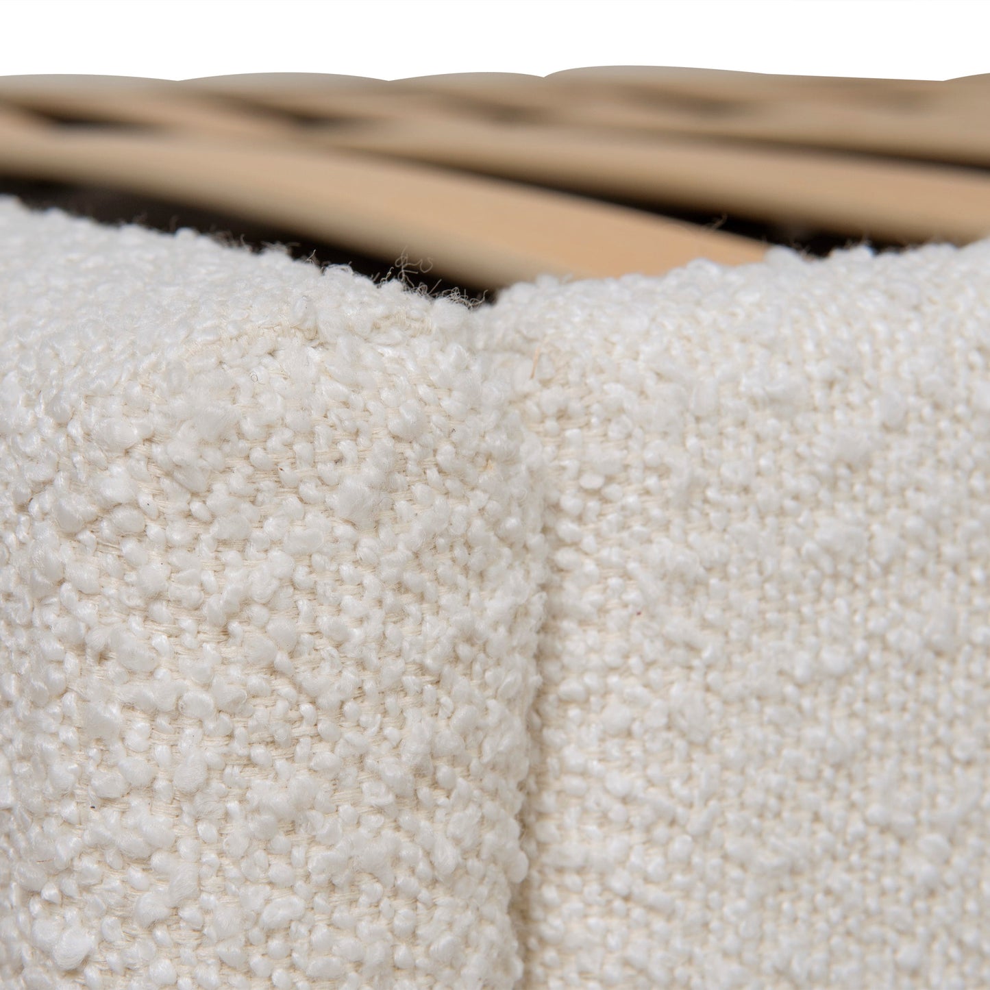 Antoni King Bed Frame - Antique White Boucle with Storage