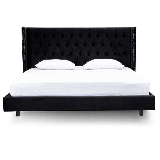 Carolina King Bed Frame - Black Velvet - Last One