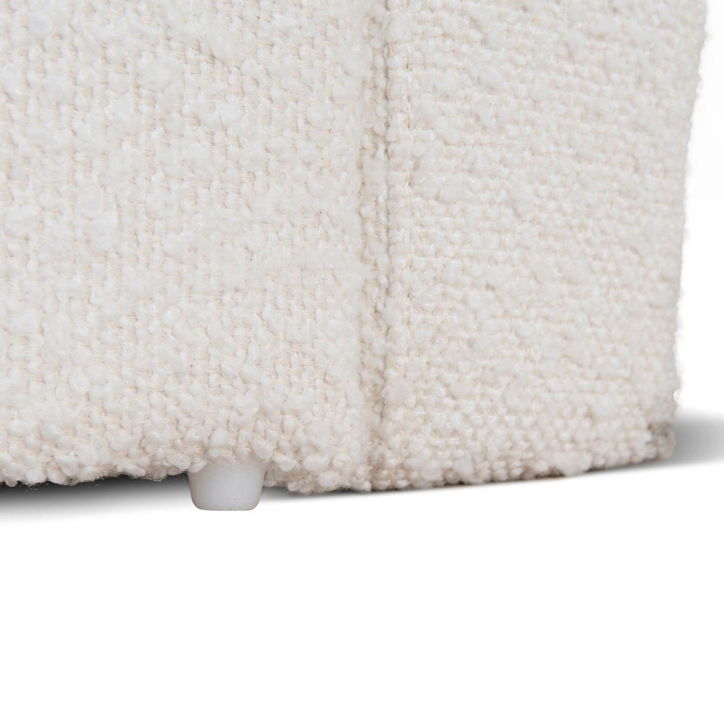 Antoni Single Sized Bed Frame - Antique White Boucle with Storage