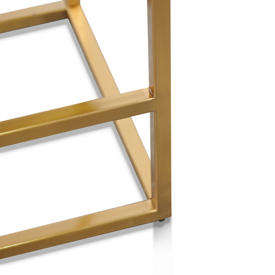 Adela Black Boucle Bar Stool - Brushed Gold Base