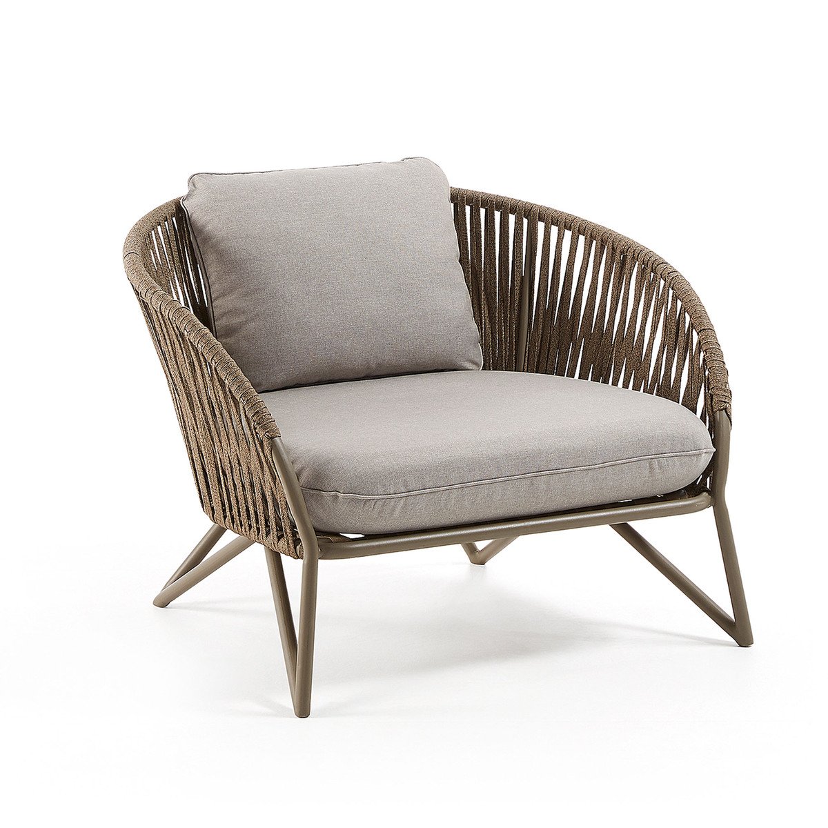 Branzie Fabric Outdoor Armchair - Brown