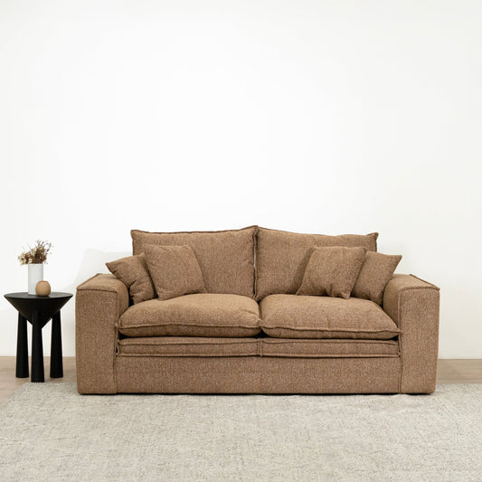 Bucha 2 Seater Fabric Sofa - Almond Brown