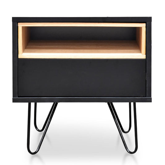 Anthony Wooden Bedside Table - Black