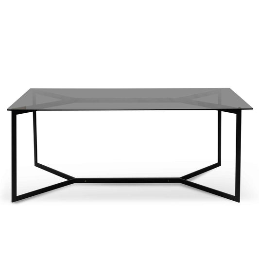 Cannon 1.9m Grey Glass Dining Table - Black Base