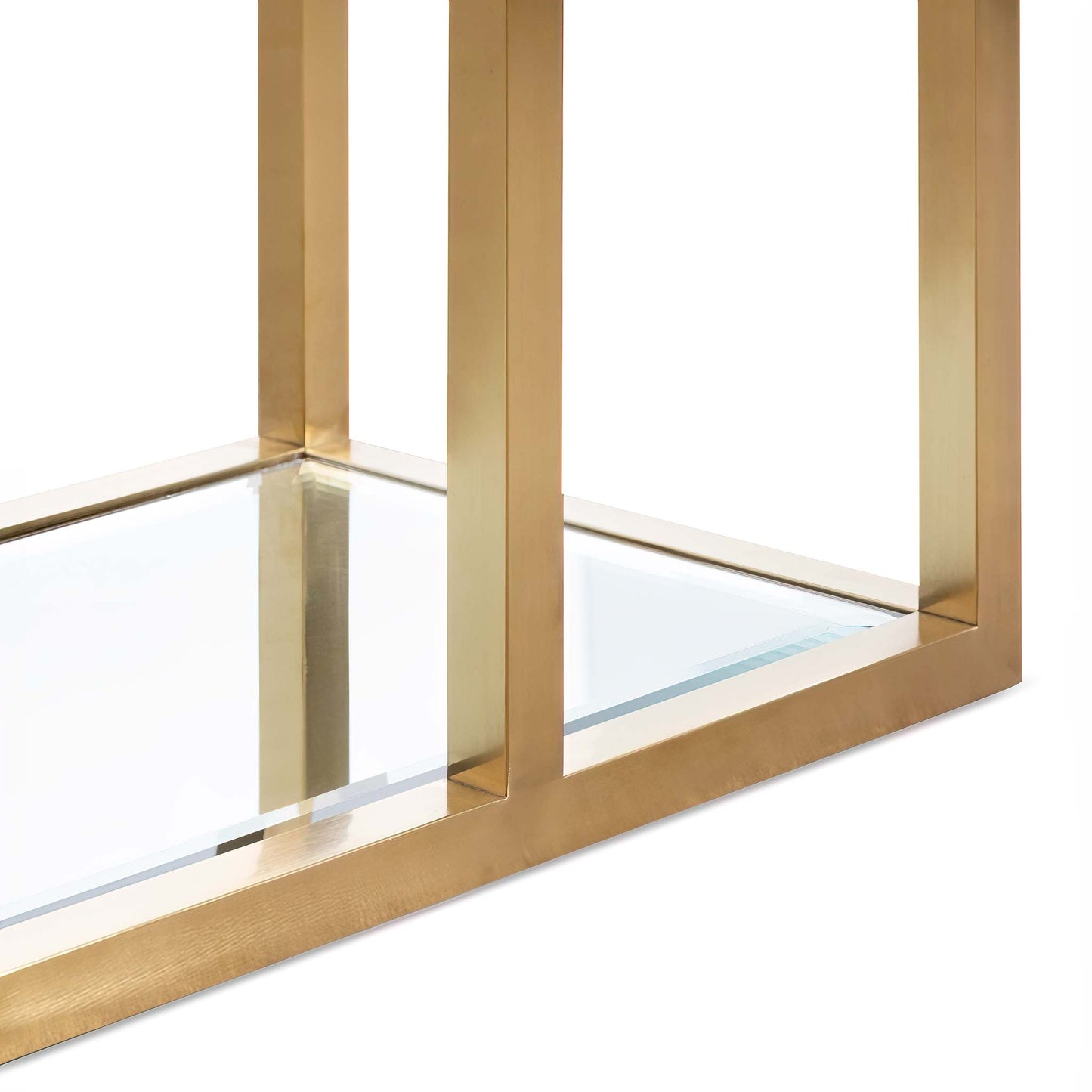 Burch 1.6m Glass Console Table - Brushed Gold