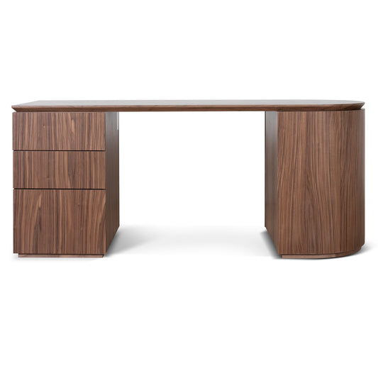 Albina 1.77m Left Drawer Office Desk - Walnut