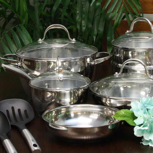 Oster Ridgewell 13 piece Stainless Steel Belly Shape Cookware Set