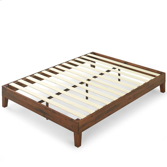 Priage by Zinus Deluxe Antique Espresso Solid Wood Platform Bed