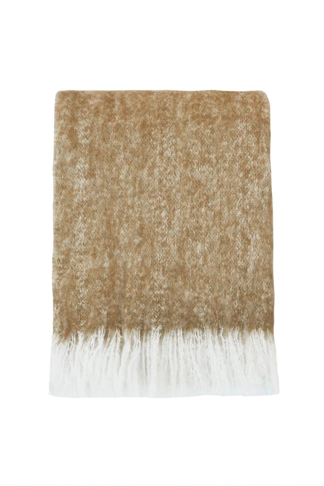 Baya Sorrento Wool Blend Throw - Caramel