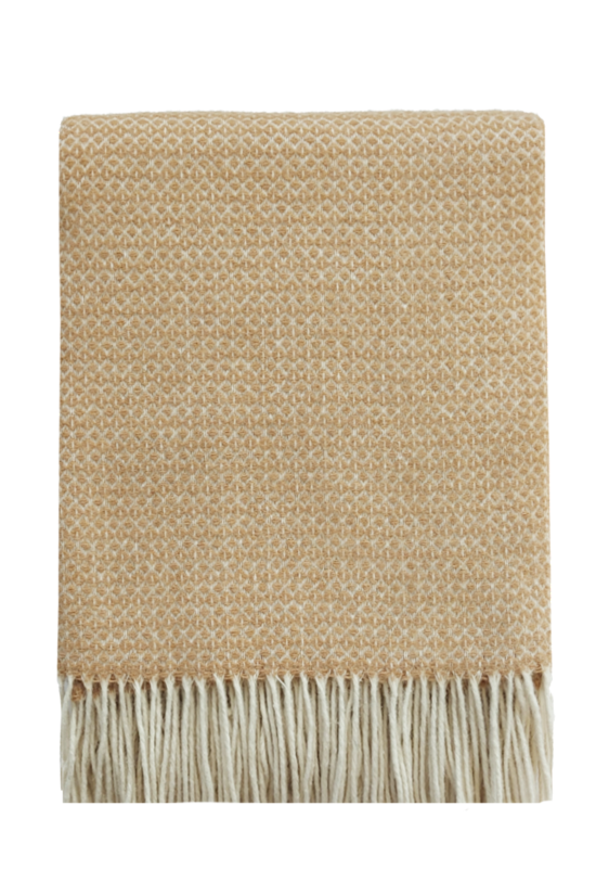 Baya Littano Merino Wool Blend Throw - Latte