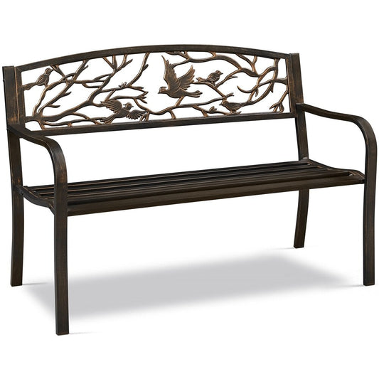 Yaheetech Patio Garden Bench Outdoors Metal Porch Chair - N/A