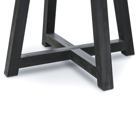 Clearance - Carlson 130cm Black Marble Dining Table with Glass Top.