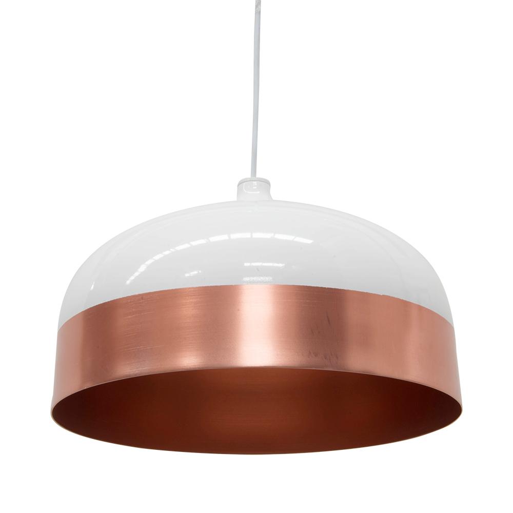 Clearance - Fontain Wide Pendant Lamp - Rose Gold - White