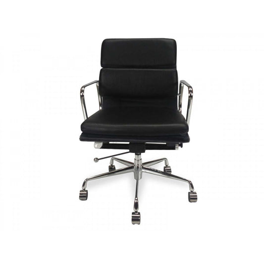 Ashton Low Back Office Chair - Black Leather