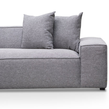 Casey 3 Seater Left Chaise Fabric Sofa - Graphite Grey