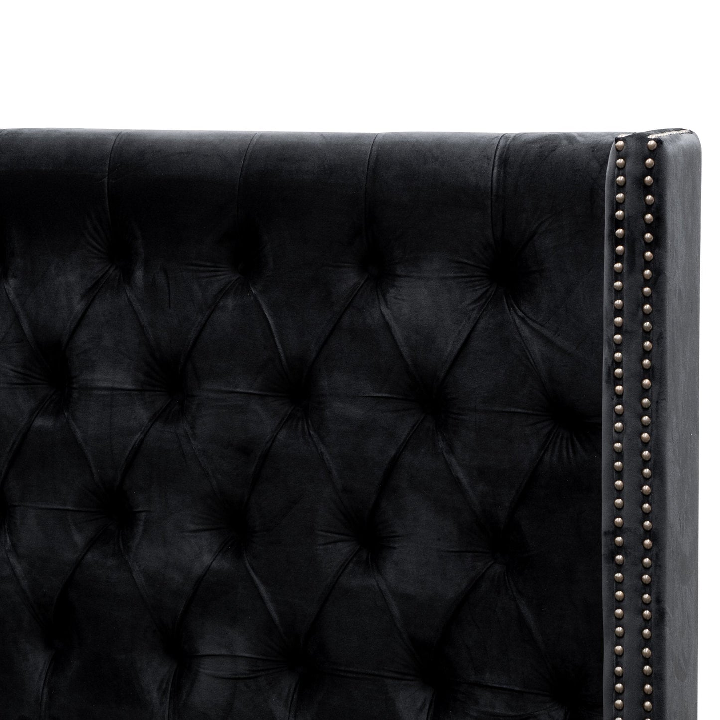 Carolina King Bed Frame - Black Velvet - Last One