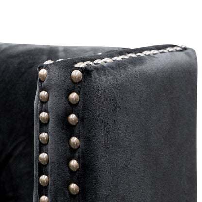 Carolina King Bed Frame - Black Velvet - Last One