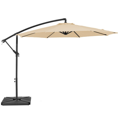 10 ft Steel Crank-lift Cantilever Umbrella With Weighted Base