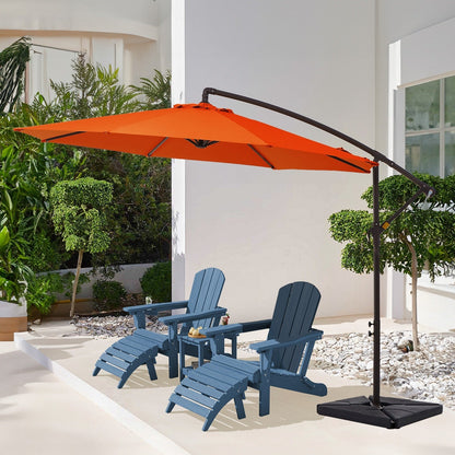 10 ft Steel Crank-lift Cantilever Umbrella With Weighted Base