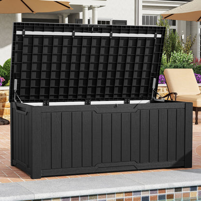 120-260 Gallons Large Resin Water Resistant Lockable Deck Box