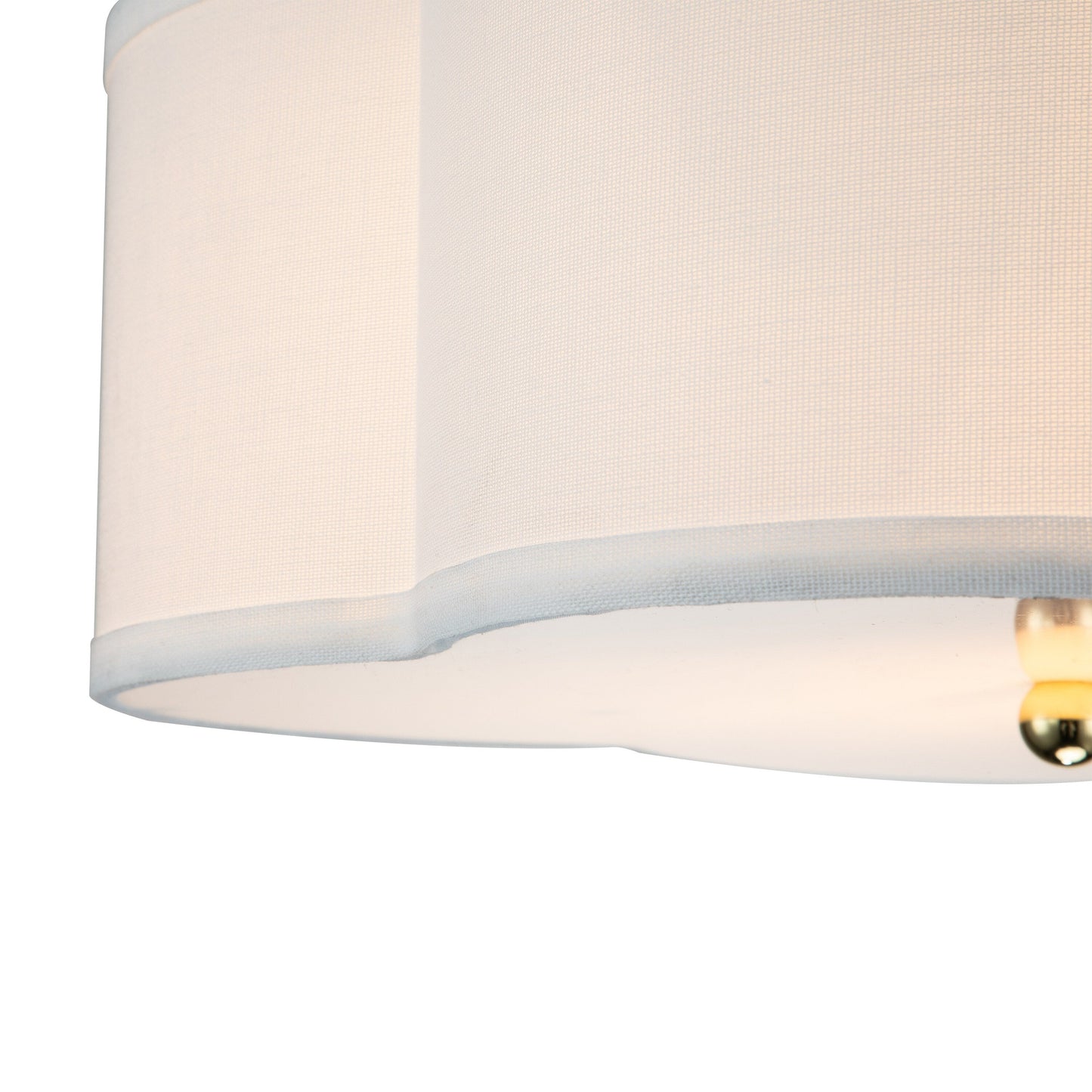 2-Light White Linen Flush Mount with Acrylic diffuser