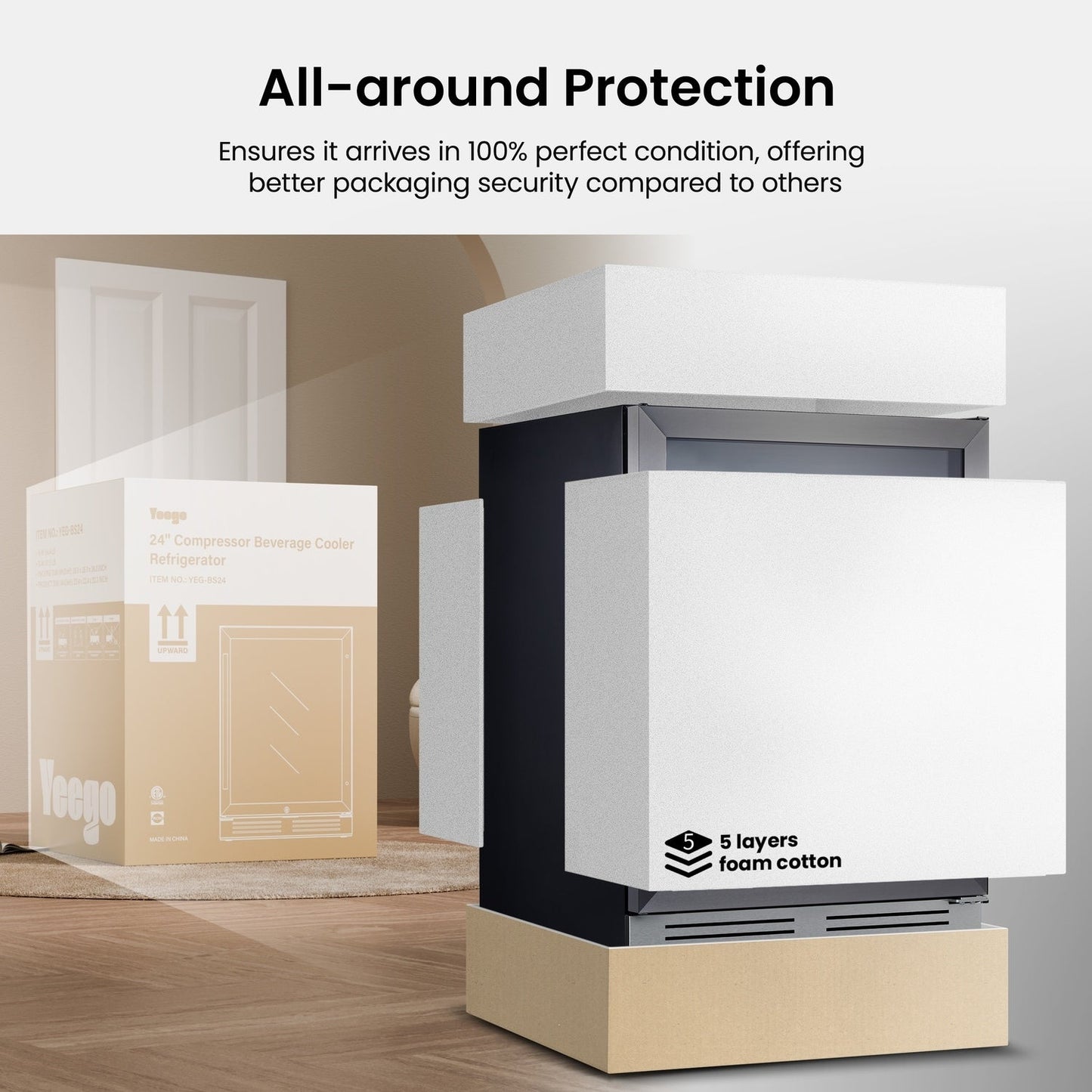 24 Inch Beverage Fridge 140 Can Beverage Refrigerator for Soda Wine Drinks - 24 inch