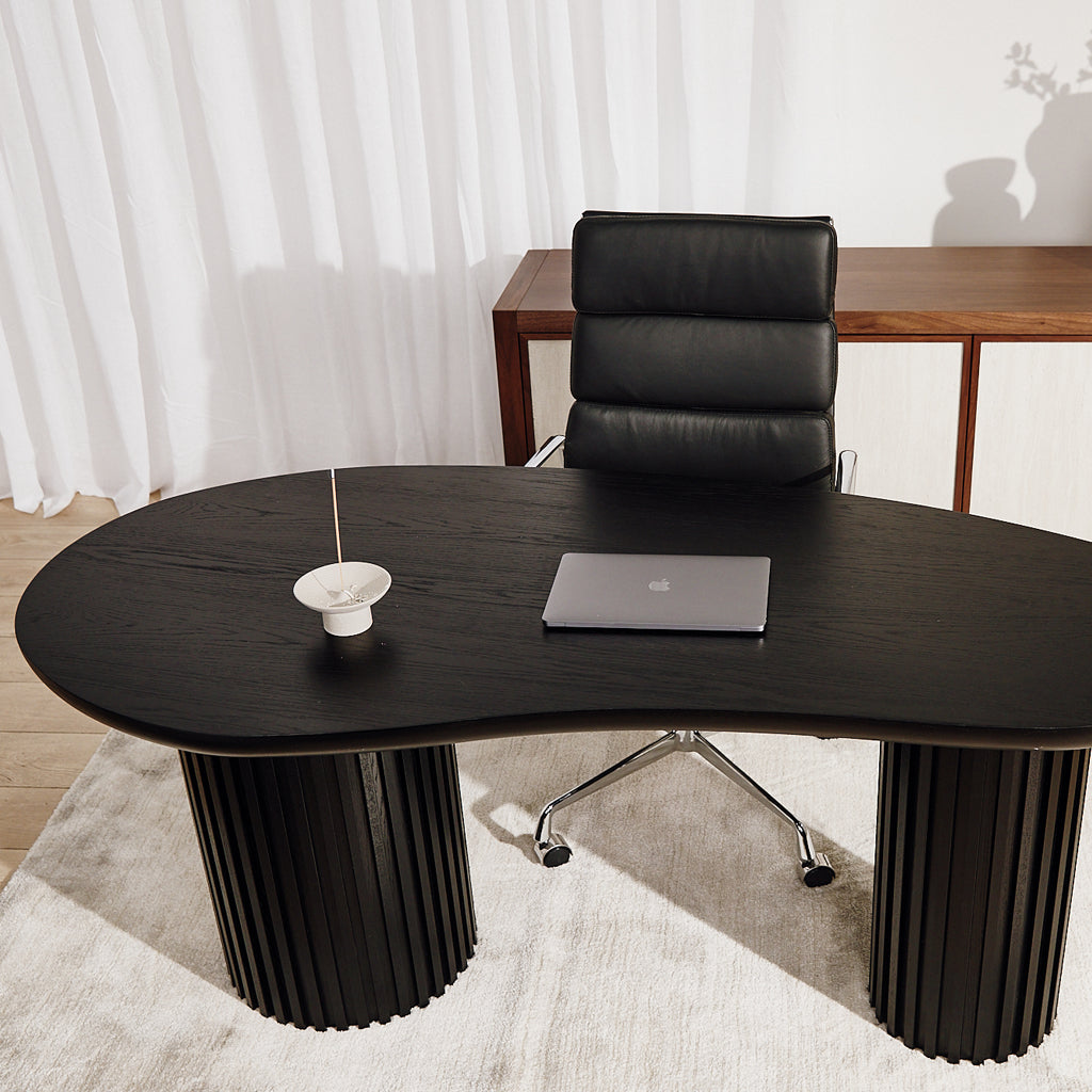 Ashton High Back Office Chair - Black Leather