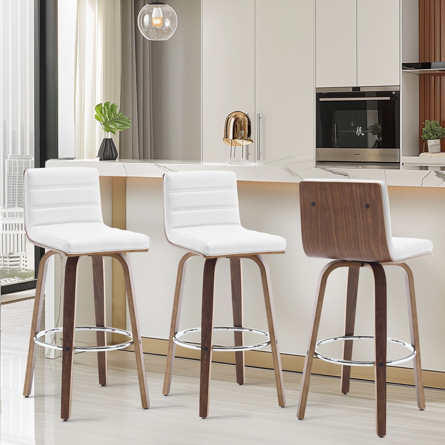 26/29 Faux Leather Swivel Bar/Counter Stools, Set of 2/3