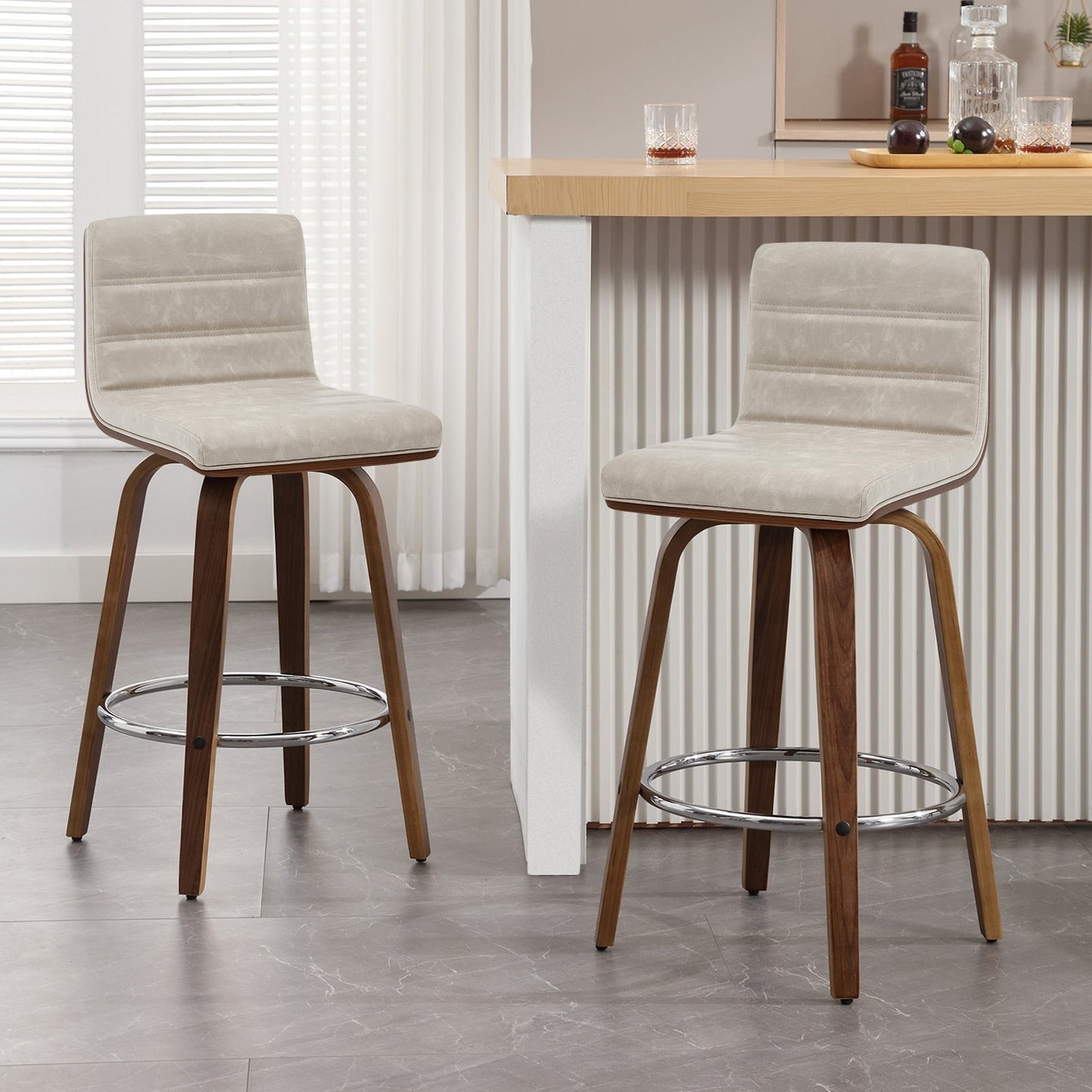 26/29 Faux Leather Swivel Bar/Counter Stools, Set of 2/3