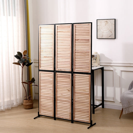 3 Panel Room Dividers and Folding Privacy Screen Natural Wooden Room Partitions 6ft Wall Divider for Room Separation