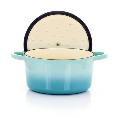 3 Quart Enameled Cast Iron Dutch Oven in Arctic Teal