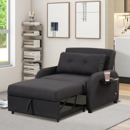 3-in-1 Pull-Out Sofa Sleeper with Collapsible Wing Table & USB Ports by Harper&Bright Designs