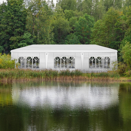 30x10FT Pop-up Oxford Cloth With 8 Sandbags and 8 Sidewalls With Tugboat Bag Canopy Gazebo - 30x10x8.8FT(WDH)