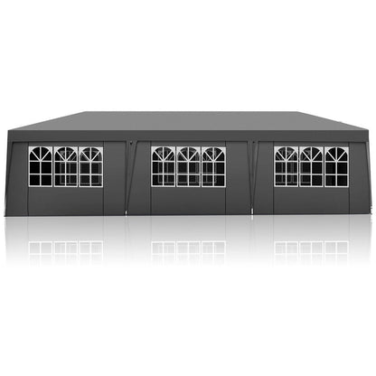 30x10FT Pop-up Oxford Cloth With 8 Sandbags and 8 Sidewalls With Tugboat Bag Canopy Gazebo - 30x10x8.8FT(WDH)