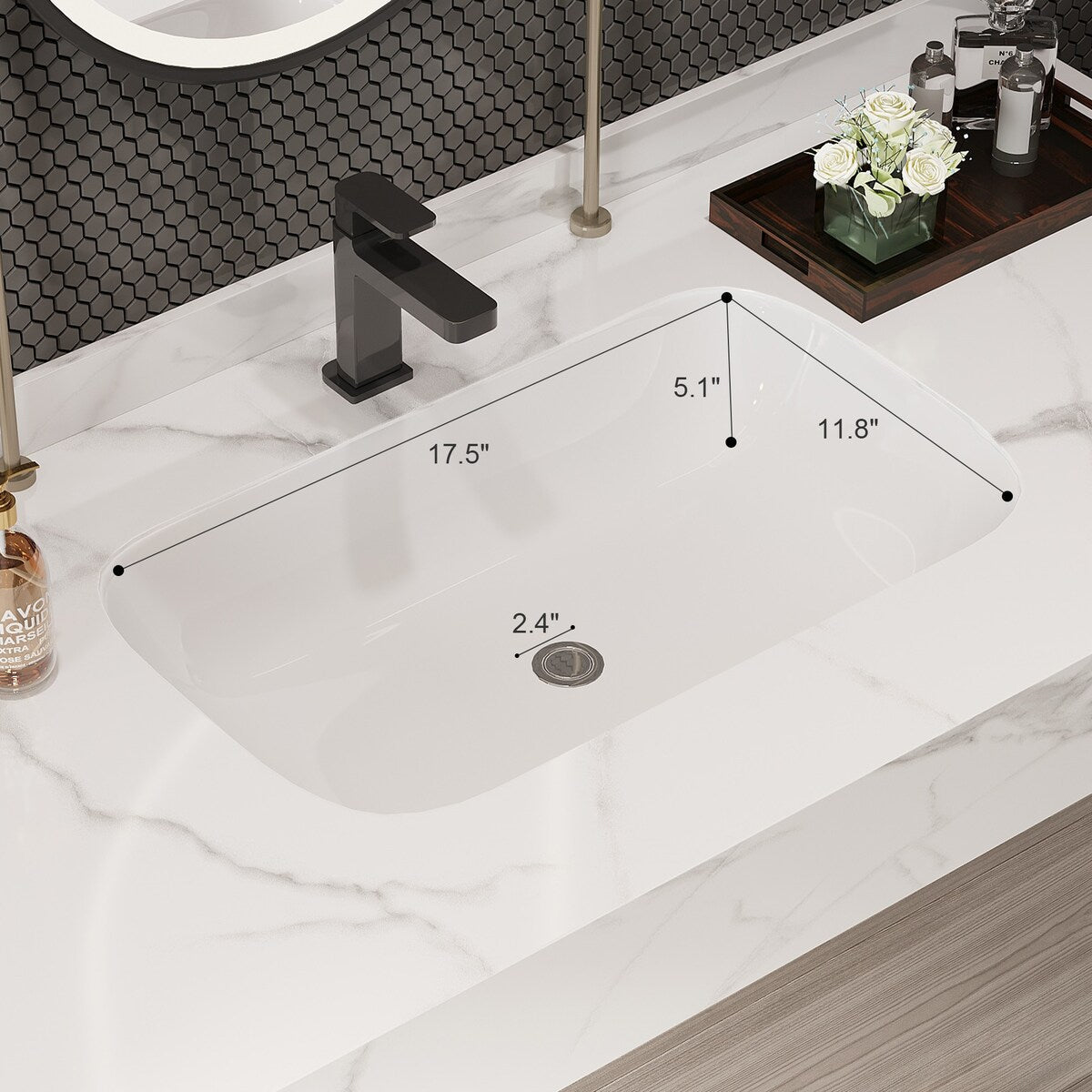 39.4 '' Floating Bathroom Vanity with Ceramic sink,Wall Hung Vanity 2 Soft Close Drawer and white slate top - 39'4 x 18'9