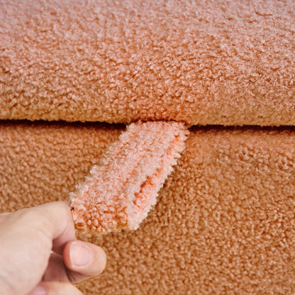 39.5 Off White Boucle Storage Ottoman Bench Sherpa Storage Bench Ottoman Foot Rest End of Bed for Living Room Bedroom,Wood Leg