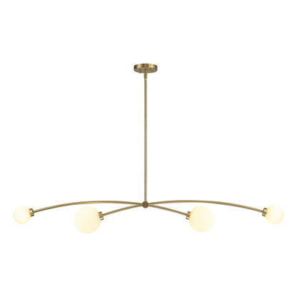 4-Light Modern Gold Simple Linear Sputnik Pendant Island Light/ Dining Room Light - 51.18 in. W x 11.02 in. D x 5.91 in. H