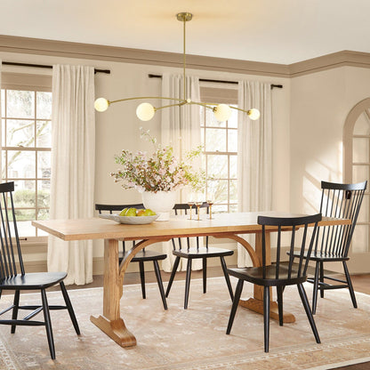 4-Light Modern Gold Simple Linear Sputnik Pendant Island Light/ Dining Room Light - 51.18 in. W x 11.02 in. D x 5.91 in. H