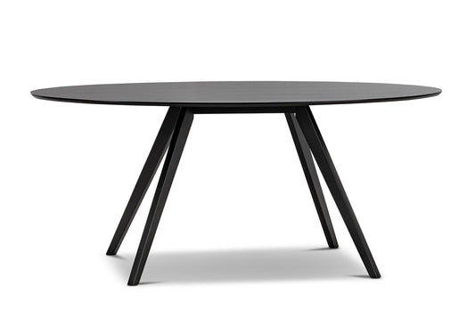 Anders 1.8m Oval Oak Dining Table - Black