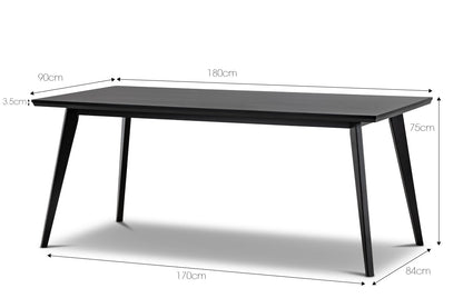 Calder 1.8m Oak Dining Table - Black