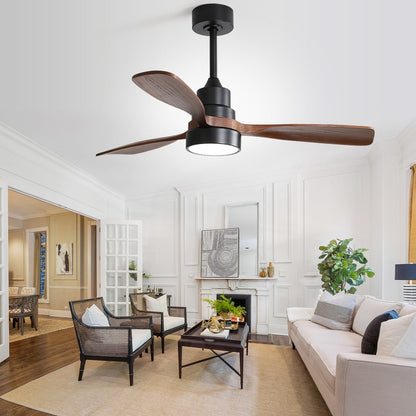 48 and 52 Integrated LED Ceiling Fan with Light and Remote, Reversible DC Motor
