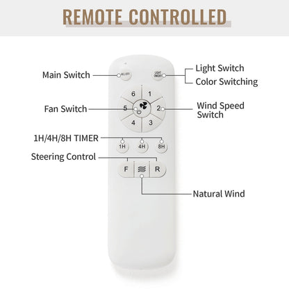 48 and 52 Integrated LED Ceiling Fan with Light and Remote, Reversible DC Motor