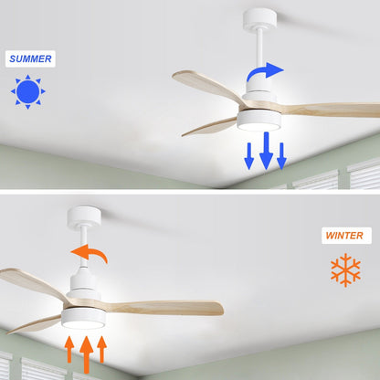 48 and 52 Integrated LED Ceiling Fan with Light and Remote, Reversible DC Motor