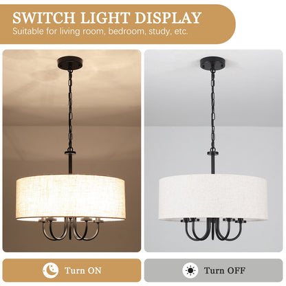 5-Light Modern Semi Flush Mount Ceiling Light for Dining Room Bedrooms Living Room - N/A