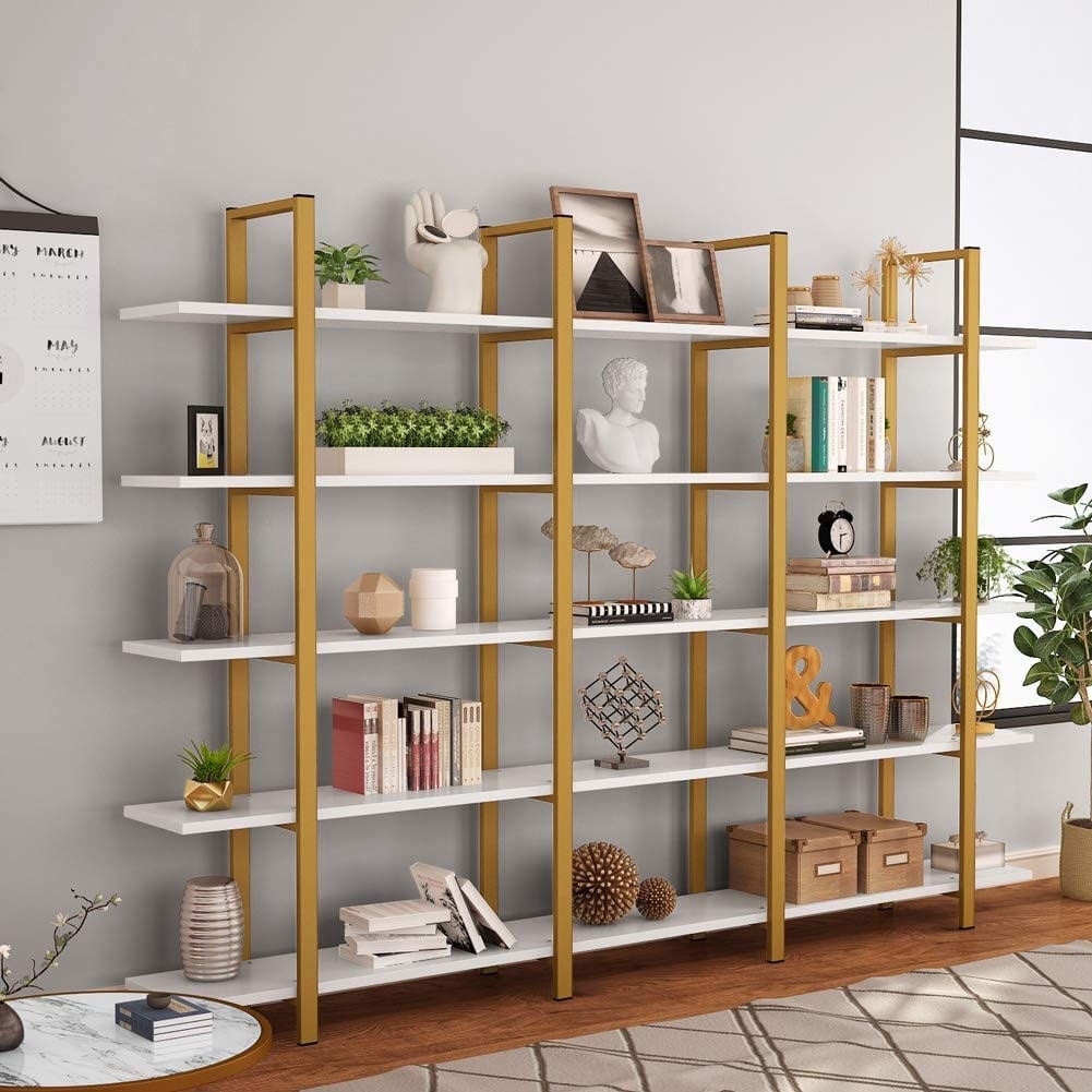 5-Tier Bookshelf, Vintage Industrial Style Bookcase