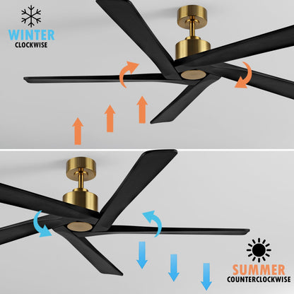 WINGBO 54 Inch DC Motor Indoor Ceiling Fan without Lights - N/A