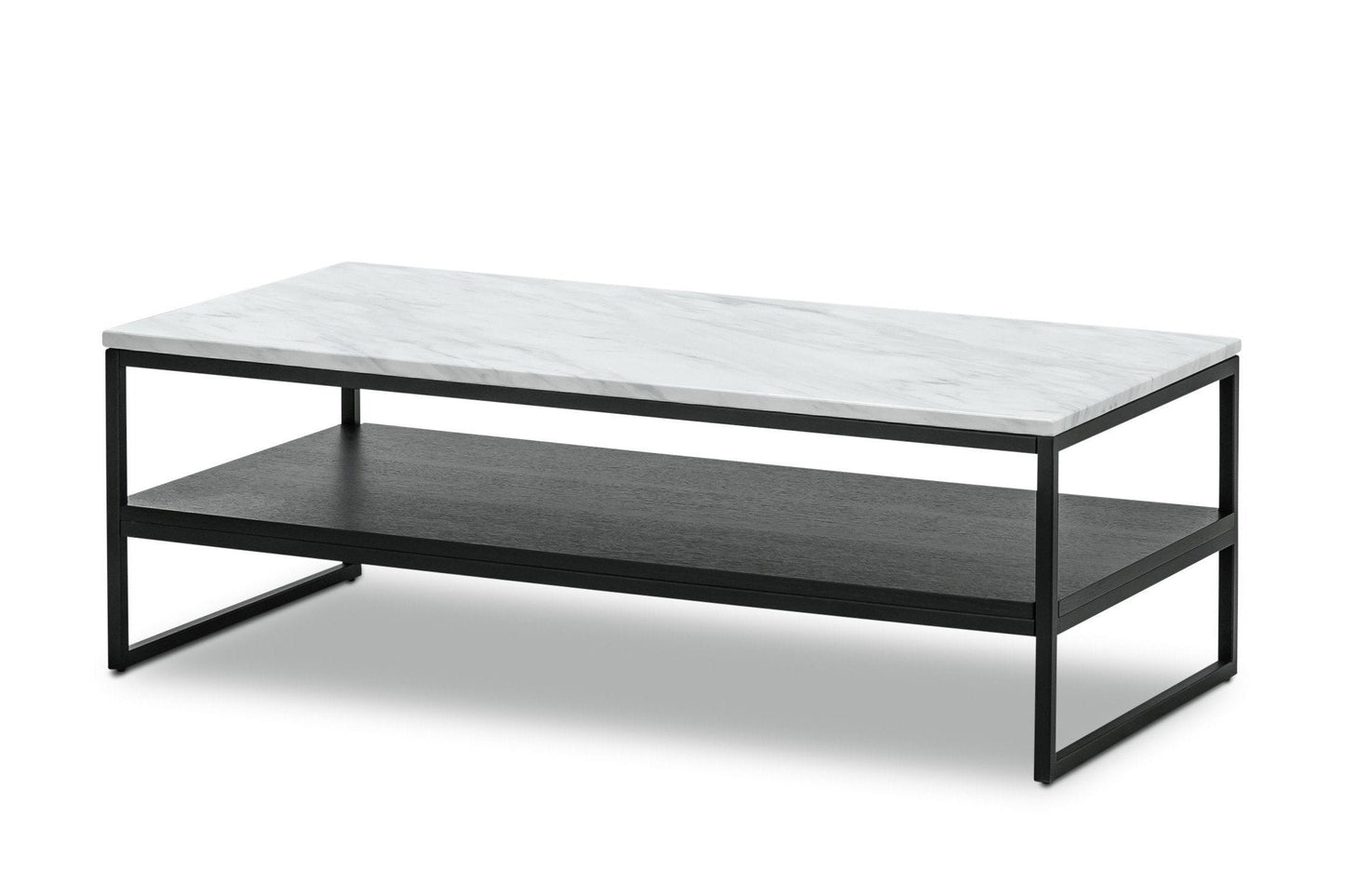 Brink 1.2m White Marble Coffee Table - Black