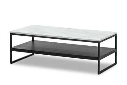 Brink 1.2m White Marble Coffee Table - Black