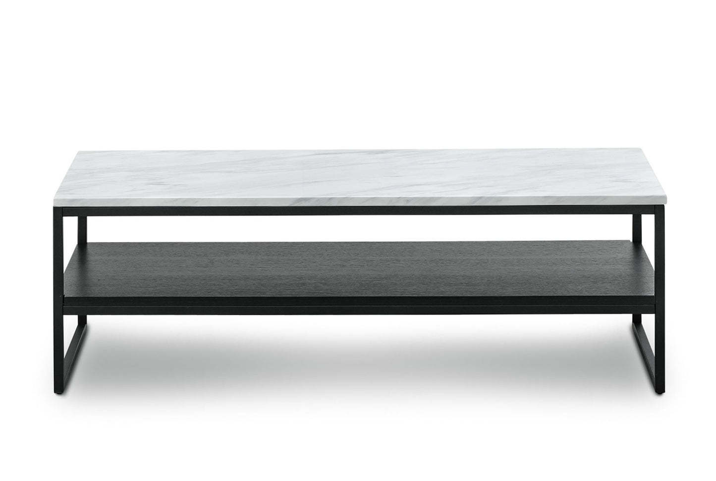 Brink 1.2m White Marble Coffee Table - Black